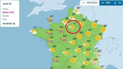 Le site de Météo-France a brièvement annoncé -1°C à Paris en pleine canicule, mais ce n&rsquo;était qu&rsquo;un mirage