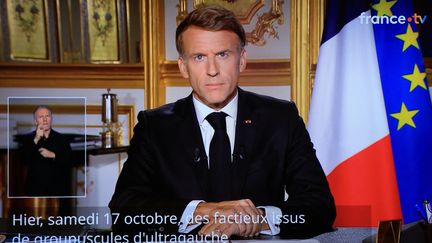 « Nous ressentons tous ce soir de la colère, de la honte » : revivez l&rsquo;allocution d&rsquo;Emmanuel Macron après les violences en marge de la mobilisation du 17 octobre