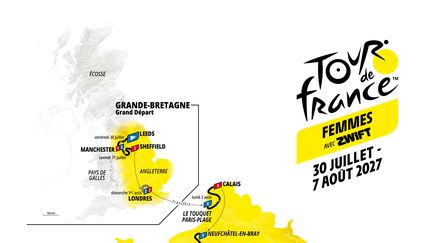 Un départ de Leeds, trois étapes en Auvergne et un final explosif dans le puy de Dôme… Découvrez le parcours du Tour de France femmes 2027